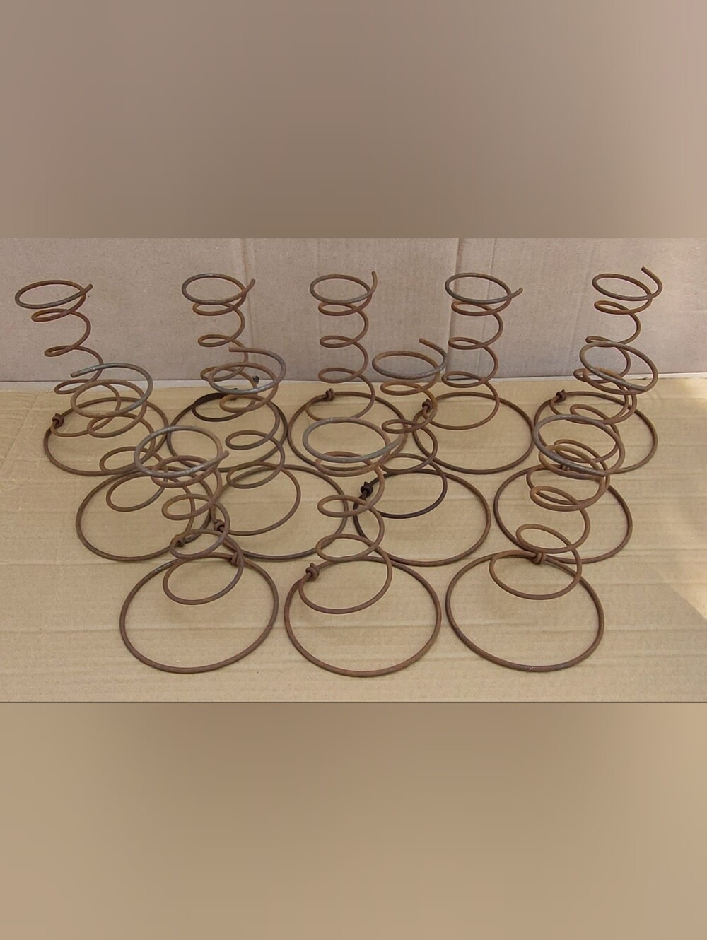 Lot of 12 Vintage Tornado Bed Springs 6"tall, 4.5"base Cone Coils Rusty